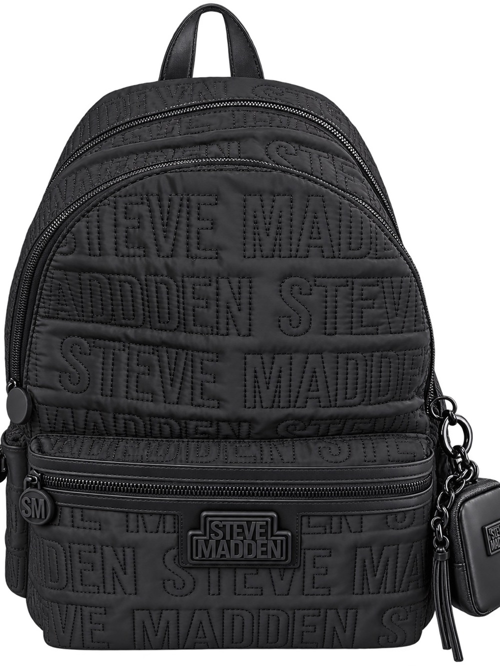 Steve Madden Black Quilted Logo Backpack new with tags just released in August